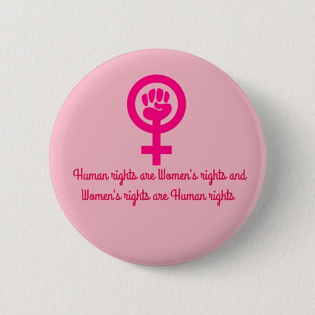 Women's Rights are Human Rights Pin Button (Front)