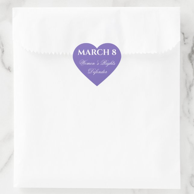 Women's Rights Defender March 8 Women's Day 2021 Heart Sticker (Bag)