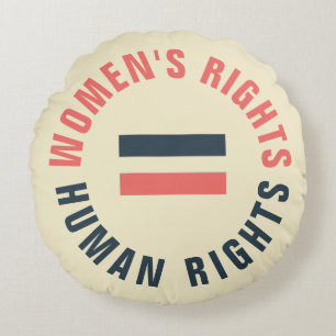 Women's Rights Equal Human Rights Feminist Round Cushion