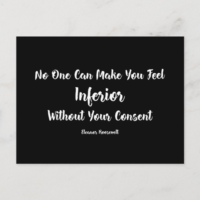 Womens Rights | Feeling Inferior Eleanor Roosevelt Postcard (Front)