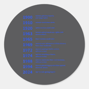 Women's Rights Gained By Date Motivation  Classic Round Sticker