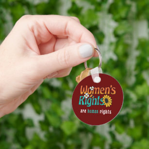 Women's Rights Human Rights Floral Quote  Key Ring