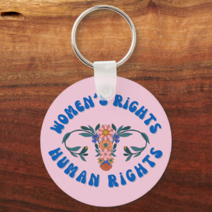Women's Rights Human Rights Floral Uterus Key Ring