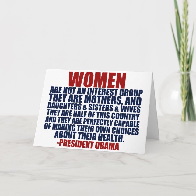 Women's Rights Obama Quote Card (Front)