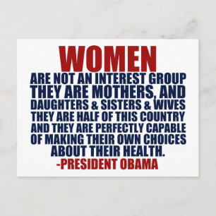 Women's Rights Obama Quote Postcard