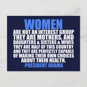 Women's Rights Pro Choice Obama Quote Postcard