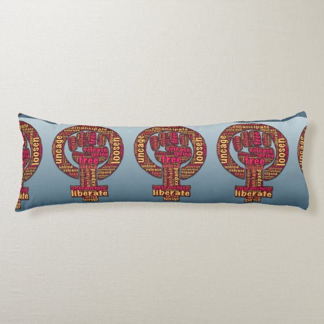 women's rights raised fist 2017 LGBTQIA Body Cushion (Front)