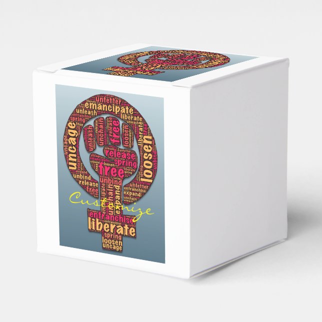 women's rights raised fist Thunder_Cove Favour Box (Front Side)