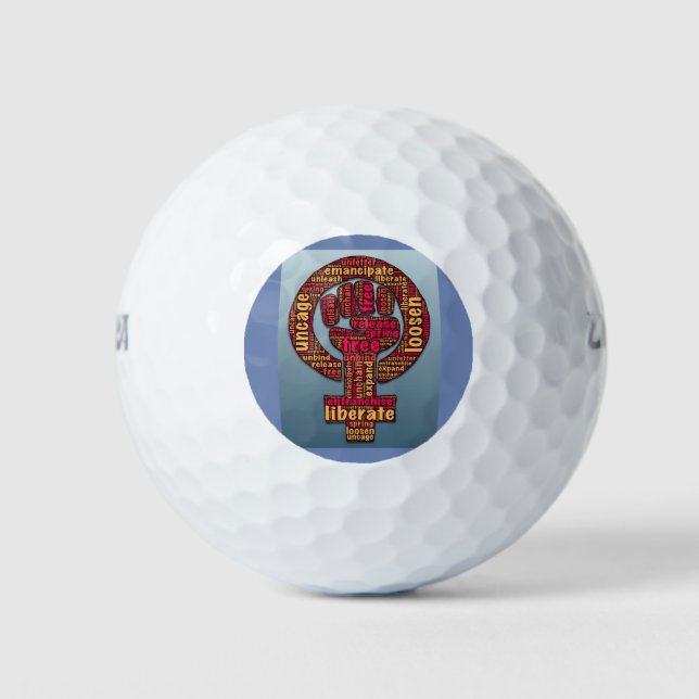 women's rights raised fist Thunder_Cove Golf Balls (Front)