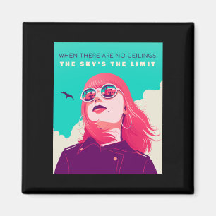 Women's Rights The sky’s the limit Illustration Magnet