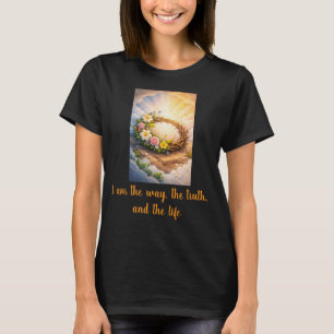 Women's Risen Jesus Empty Tomb 3D Papercut Easter T-Shirt