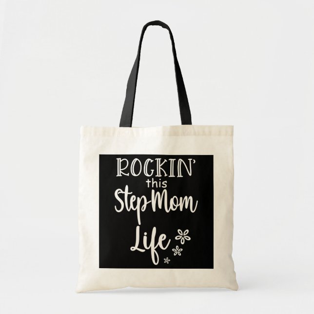 Womens Rockin This Step Mom Life Mother's Day Tote Bag (Front)