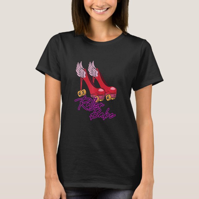 Womens Roller Babe Roller Skating Girl T-Shirt (Front)