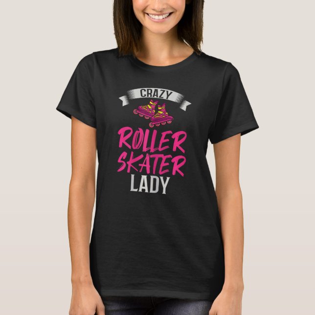 Womens Roller Skating Shoes Inline Skates Beginner T-Shirt (Front)
