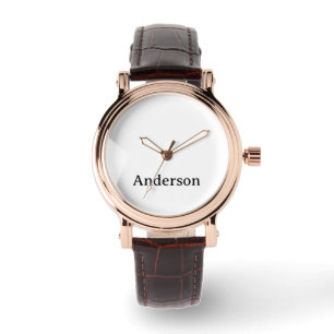 Women's Rose Gold Vintage Strap with Brown Leather Watch