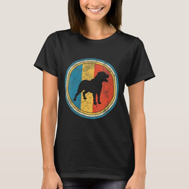 Womens  Rottweiler Dog Lover Distressed T-Shirt (Front)