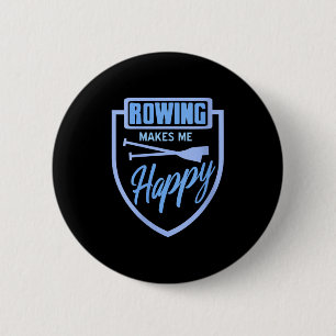 Womens Rowing Brings Me Joy Water Sports Crew Team 6 Cm Round Badge