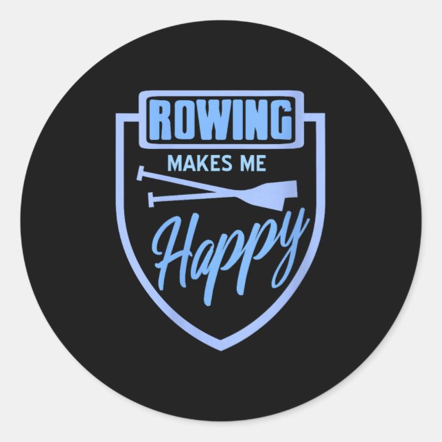 Womens Rowing Brings Me Joy Water Sports Crew Team Classic Round Sticker (Front)