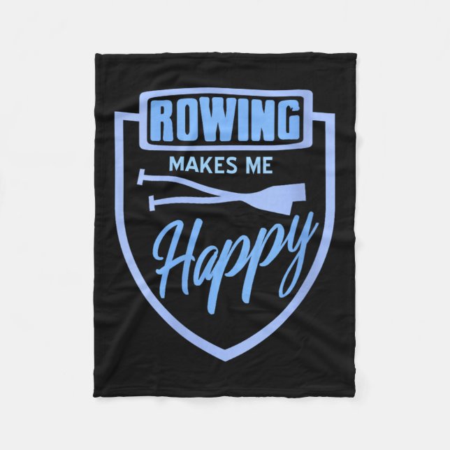 Womens Rowing Brings Me Joy Water Sports Crew Team Fleece Blanket (Front)