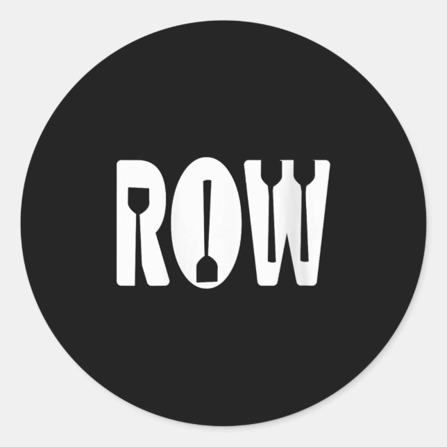 Womens Rowing Paddle Minimalist Crew Team Enthusia Classic Round Sticker (Front)