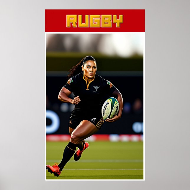 Women's Rugby Art Poster (Front)