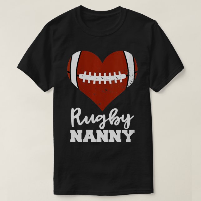 Womens Rugby Nanny Heart Funny Rugby Player Nanny  T-Shirt (Design Front)