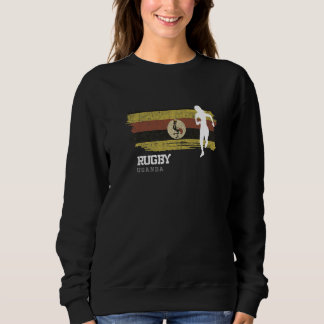 Womens Rugby Player Uganda Flag Sports Rugby Sweatshirt