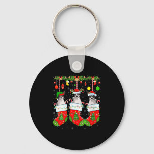 Womens Russell Terrier Dog In Christmas Socks Funn Key Ring