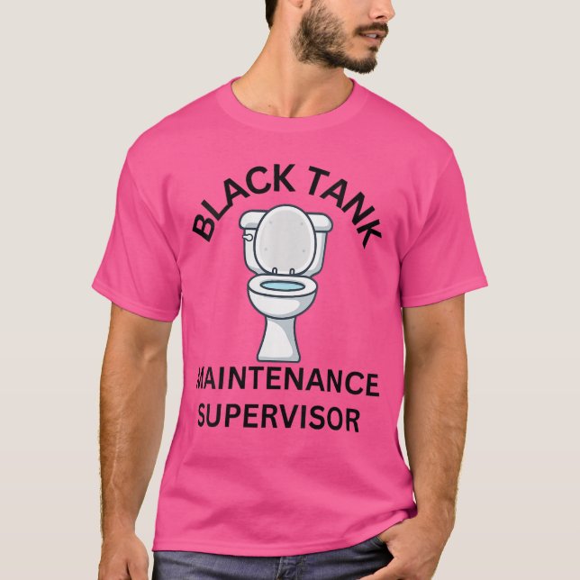 Womens RV Camping Black Tank Maintenance Dad Tee V (Front)