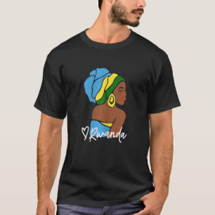 Womens Rwanda Rwandan Flag African Ethnic Heritage T-Shirt