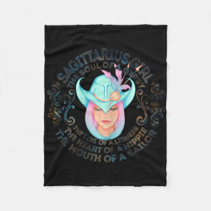 Womens Sagittarius Girl The Soul Of A Gypsy Birthd Fleece Blanket
