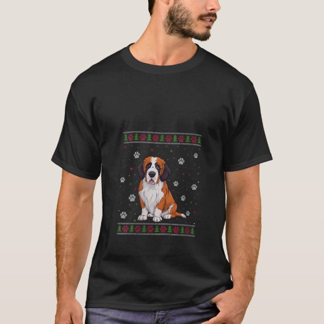 Womens Saint Bernard Christmas Sweater Xmas Pet An (Front)