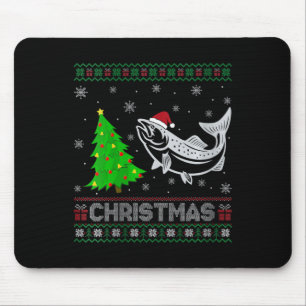 Womens Salmon Xmas Tree Lighting Ugly Christmas Sw Mouse Mat