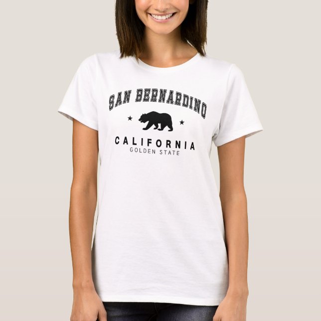 Women's San Bernardino - Grizzly Bear Design White T-Shirt (Front)