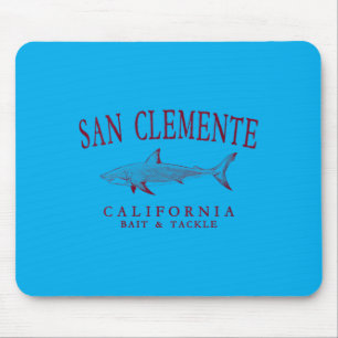 Womens San Clemente California Vintage Shark Mouse Mat