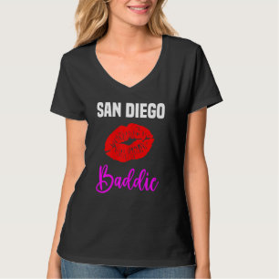 Womens San Diego Lips City San Diego Baddie T-Shirt