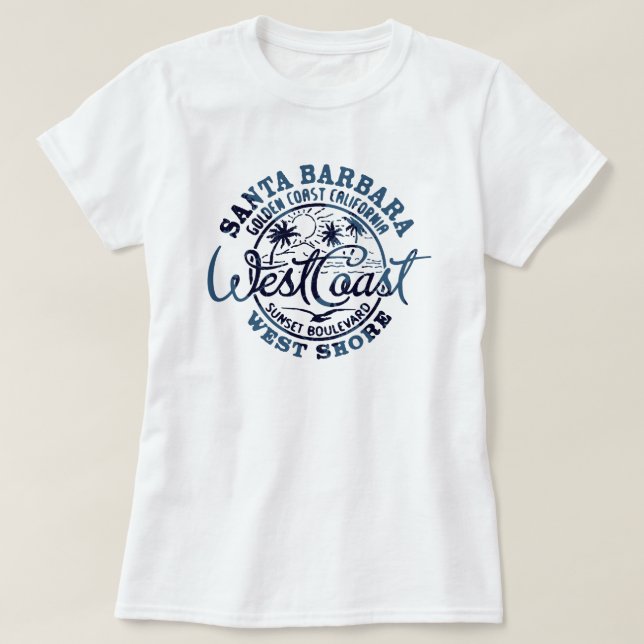 Women's Santa Barbara West Coast  T-Shirt (Design Front)