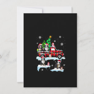 Womens Santa Bernedoodle On Red Plaid Pick Up Truc Invitation