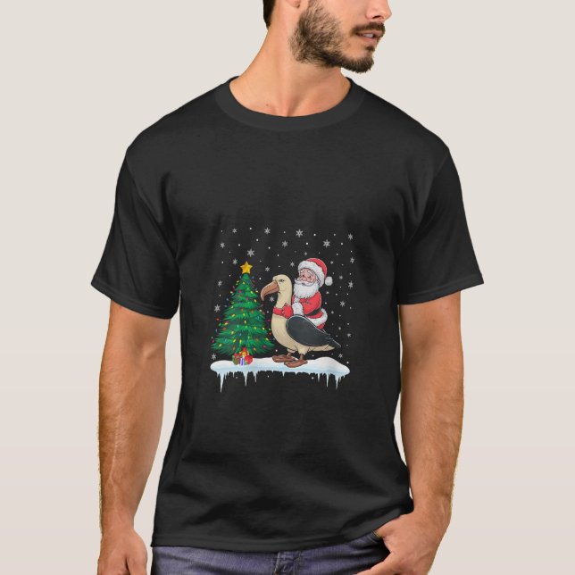 Womens Santa Claus Riding Albatross Boys Girls Kid T-Shirt (Front)