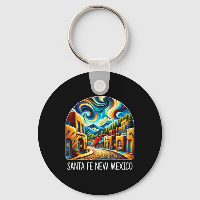 Womens Santa Fe New Mexico - Expressionism Art - V Key Ring (Front)