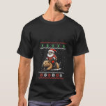 Womens Santa Riding Beaver Ugly Christmas Sweater<br><div class="desc">Womens Santa Riding Beaver Ugly Christmas Sweater Xmas V Neck</div>