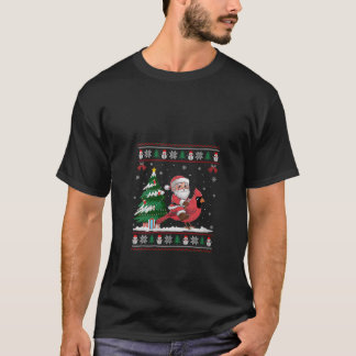 Womens Santa Riding Cardinal Bird Tree Lighting Ch T-Shirt