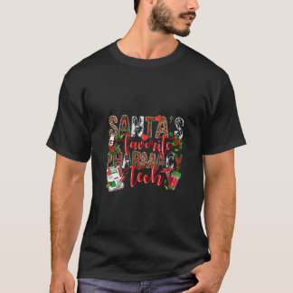 Womens Santa s Favourite Pharmacy Tech Western Leo T-Shirt