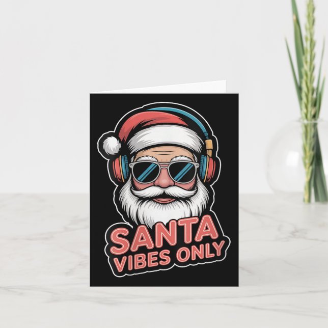 Womens Santa Vibes Only Funny P Culture Christmas  Card (Front)