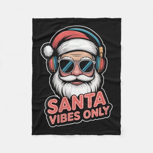 Womens Santa Vibes Only Funny P Culture Christmas  Fleece Blanket (Front)