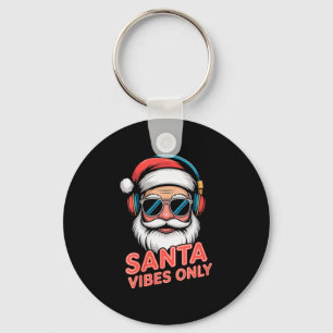 Womens Santa Vibes Only Funny P Culture Christmas Key Ring