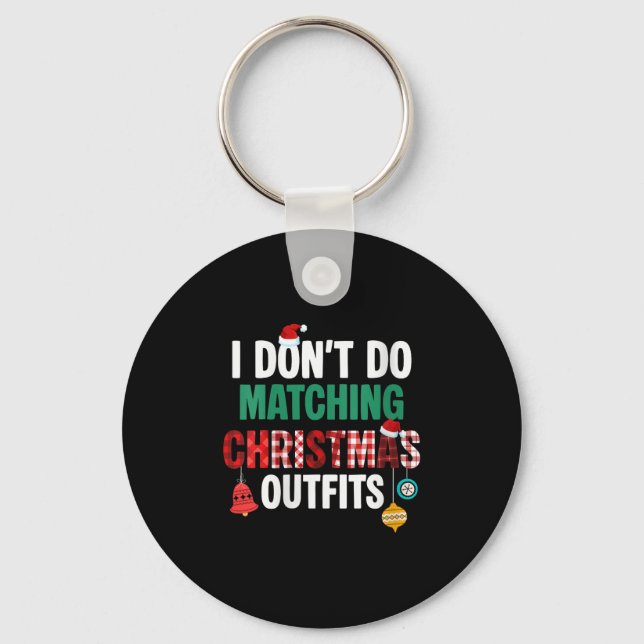 Womens Santa Xmas Red Buffalo Plaid I Dont Do Matc Key Ring (Front)