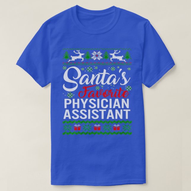 Womens Santas Favorite Physician Assistant Christm T-Shirt (Design Front)