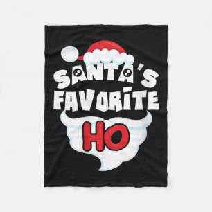 Womens Santa's Favourite Ho Ugly Christmas Sweater Fleece Blanket