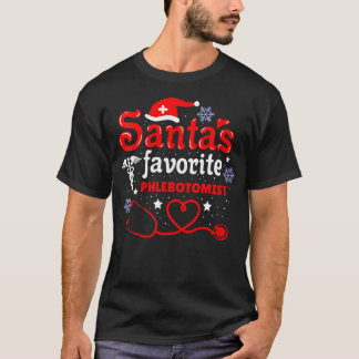 Womens Santas Favourite Phlebotomist Christmas T-Shirt